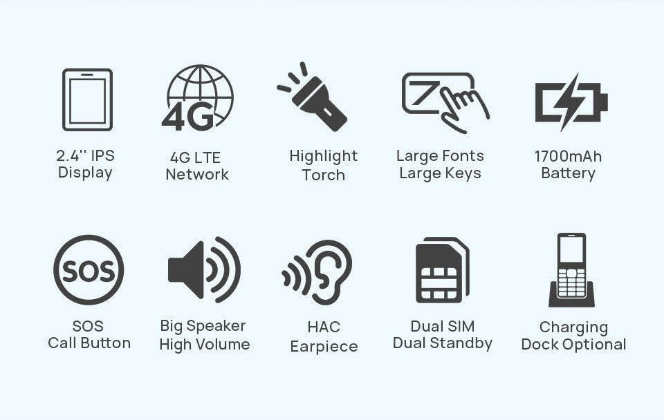 4G Big Button Mobile Phone for Seniors Elderly Unlocked