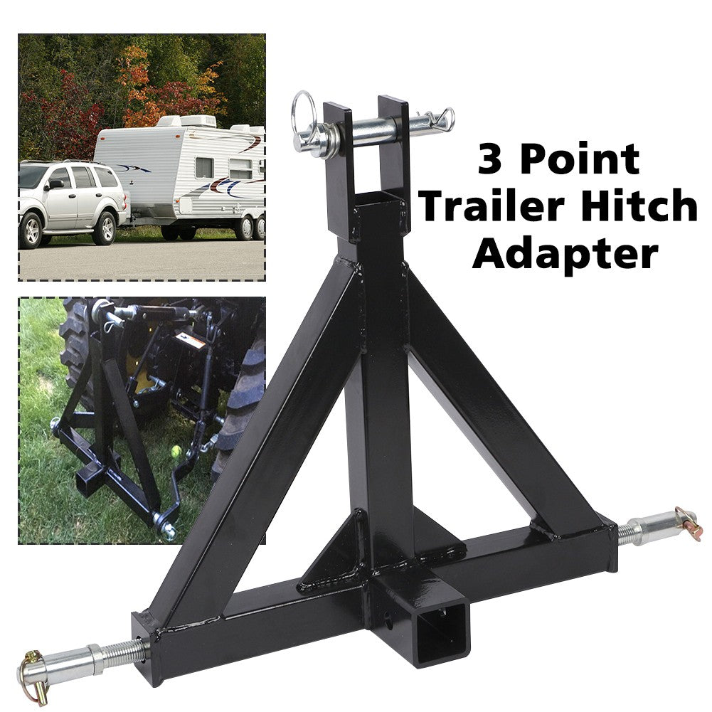 Heavy Duty 3Point 2 Receiver Trailer Towing Hitch Cat.1 Tractor Tow Hook Drawbar