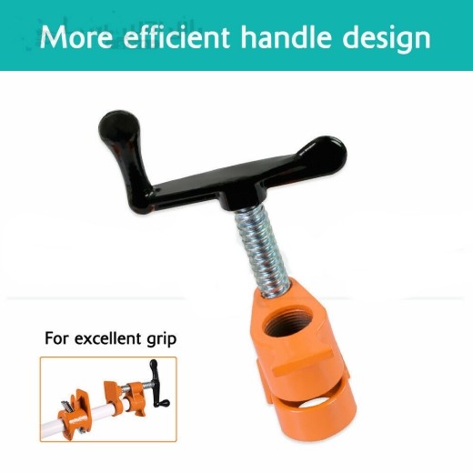 3/4" Gluing Pipe Clamp 4 Pcs Woodworking Vice Tools Wide Surface protect Pads