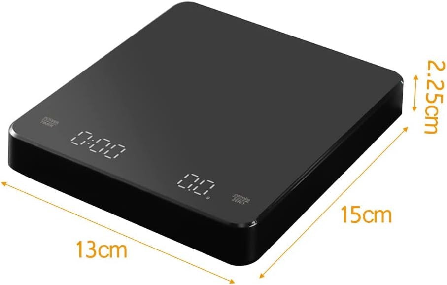 High Precision Digital Coffee Scale Rechargeable LED Display with Timer 3kg