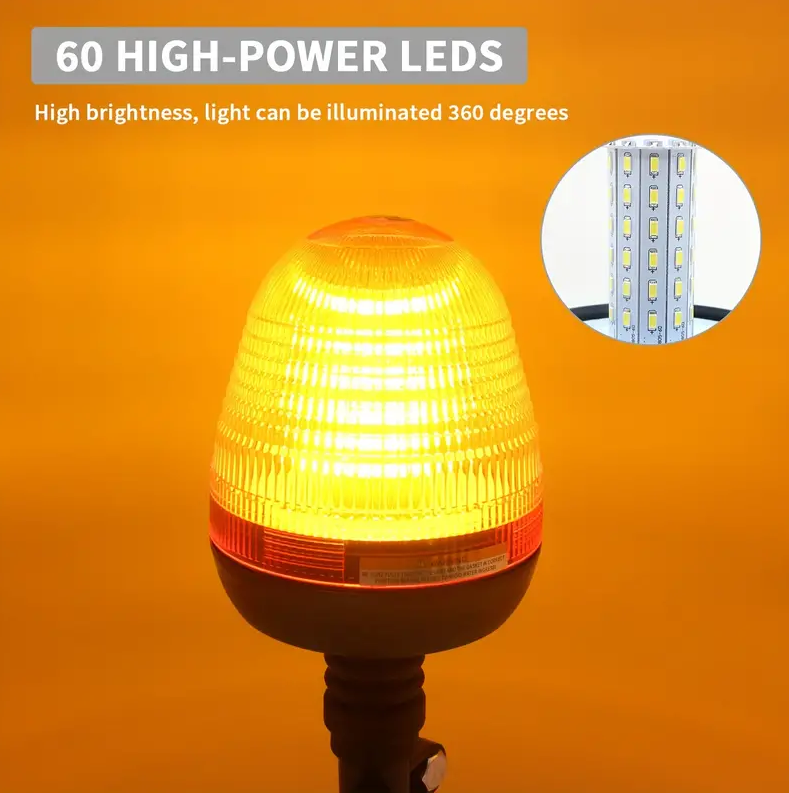 LED Emergency Flashing Amber Rotating Beacon Strobe Lights for Tractor 12v/24v