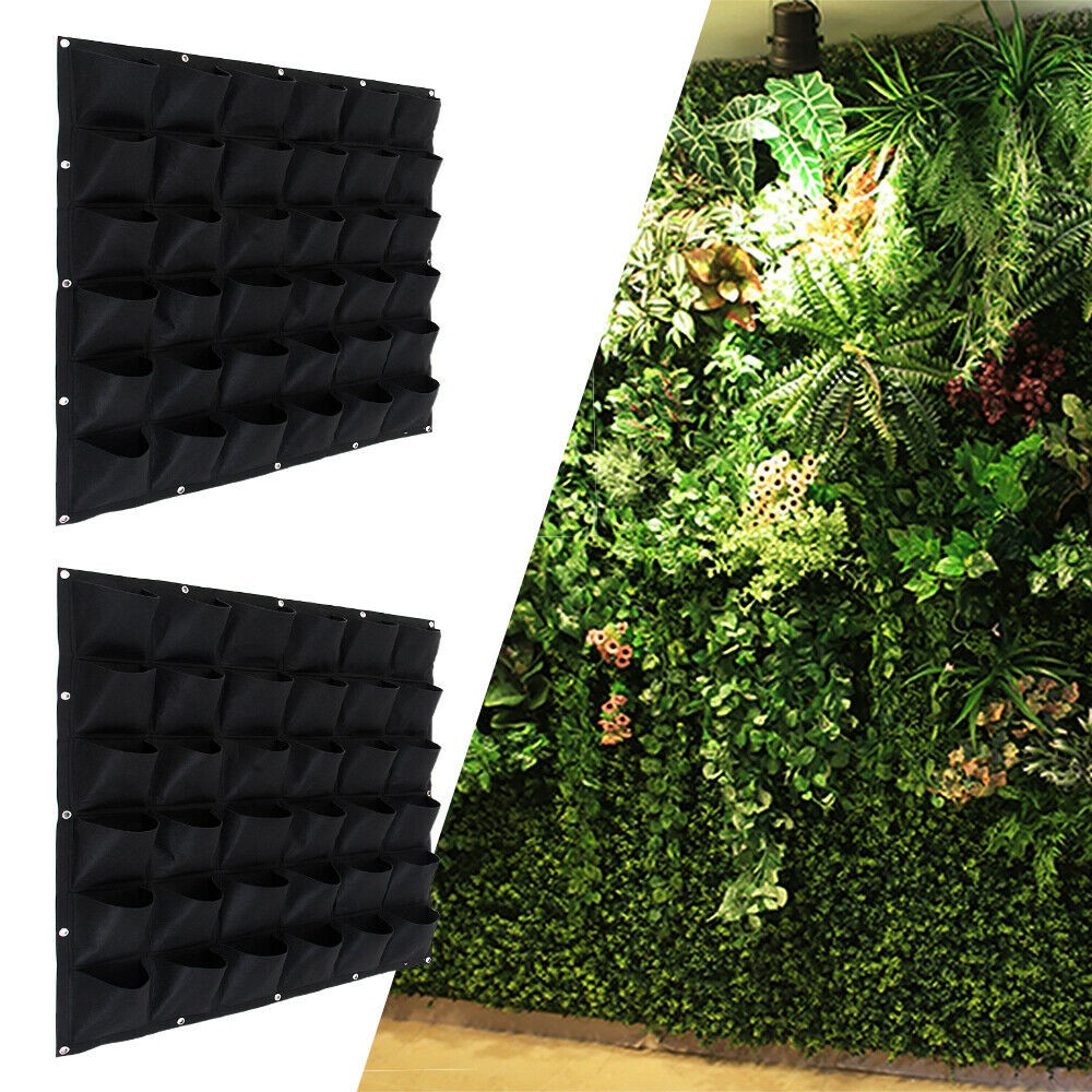 36 Pocket Planting Bag Garden Wall Hanging Planter Outdoor Vertical for Herb Pot