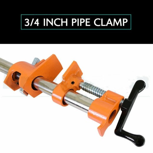 3/4" Gluing Pipe Clamp 4 Pcs Woodworking Vice Tools Wide Surface protect Pads