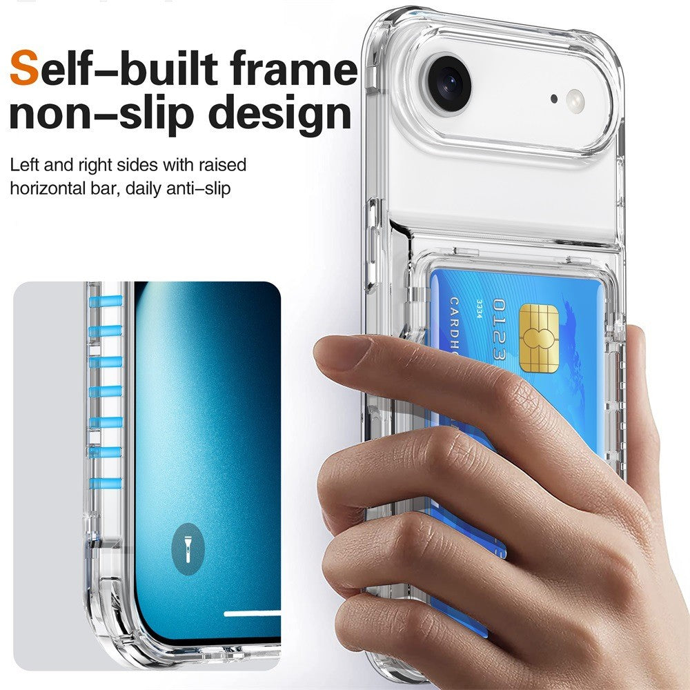 Clear Transparent Card Slots Back Holder Rugged Case For iPhone 17 Air