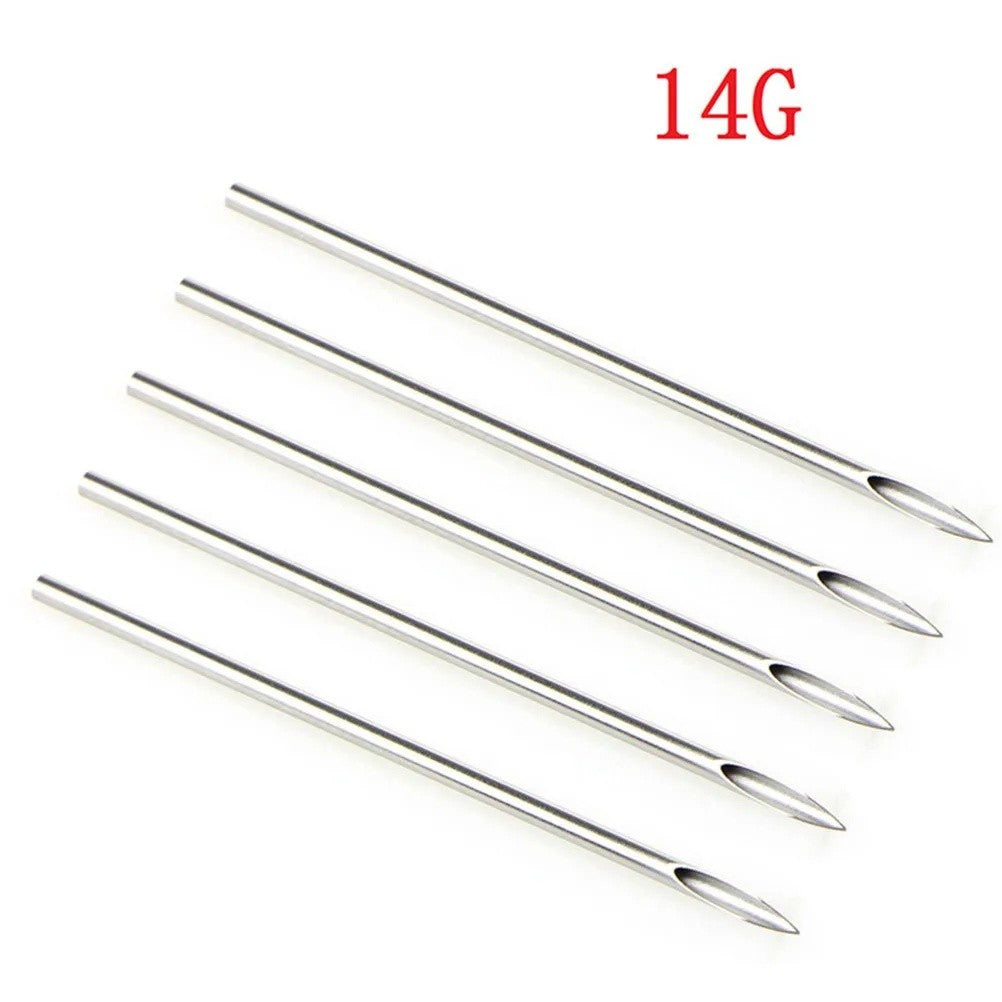 41Pcs Body Piercing Kit Needle Nipple Belly Tongue Eyebrow Nose Lip Ring 14G/16G