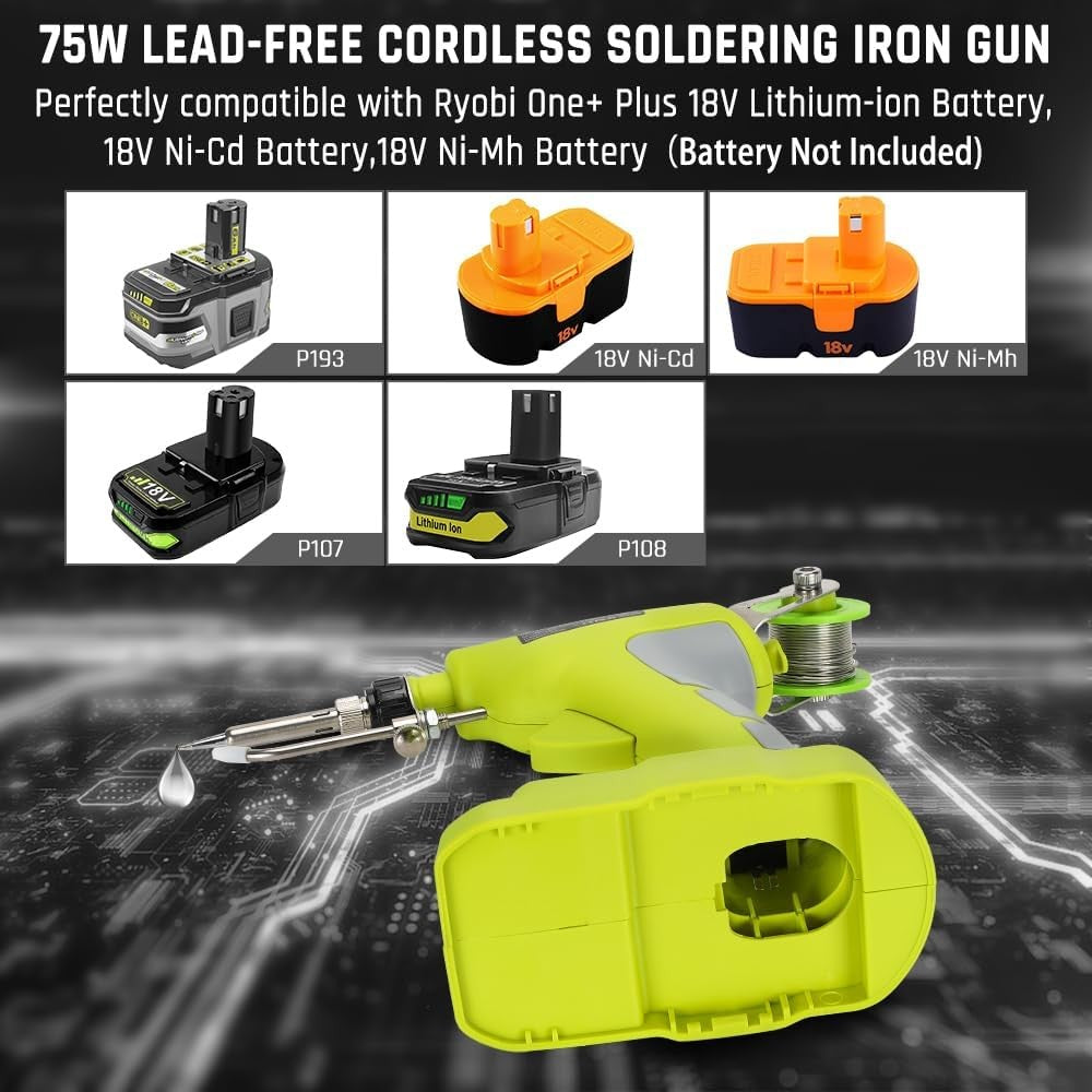 (NO Battery) Soldering Welding Welder Iron fits Ryobi 18V Battery
