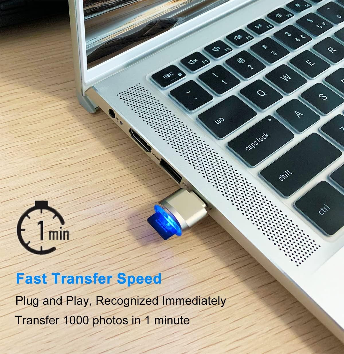 Micro SD Card Reader, USB C to SD Card Reader, Type C TF Memory Card Reader