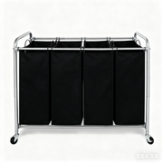 Rolling Laundry Hamper 4-Section Sorter Cart Basket Organizer