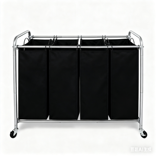 Rolling Laundry Hamper 4-Section Sorter Cart Basket Organizer