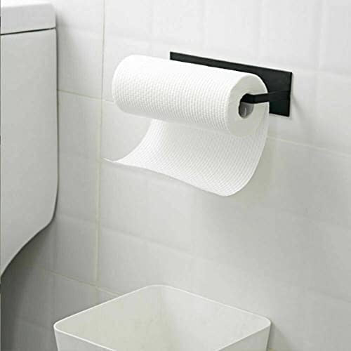 Black Paper Towel Holder Hanger Rack Kitchen Shelf Organizer Under Cabinet Roll Cup
