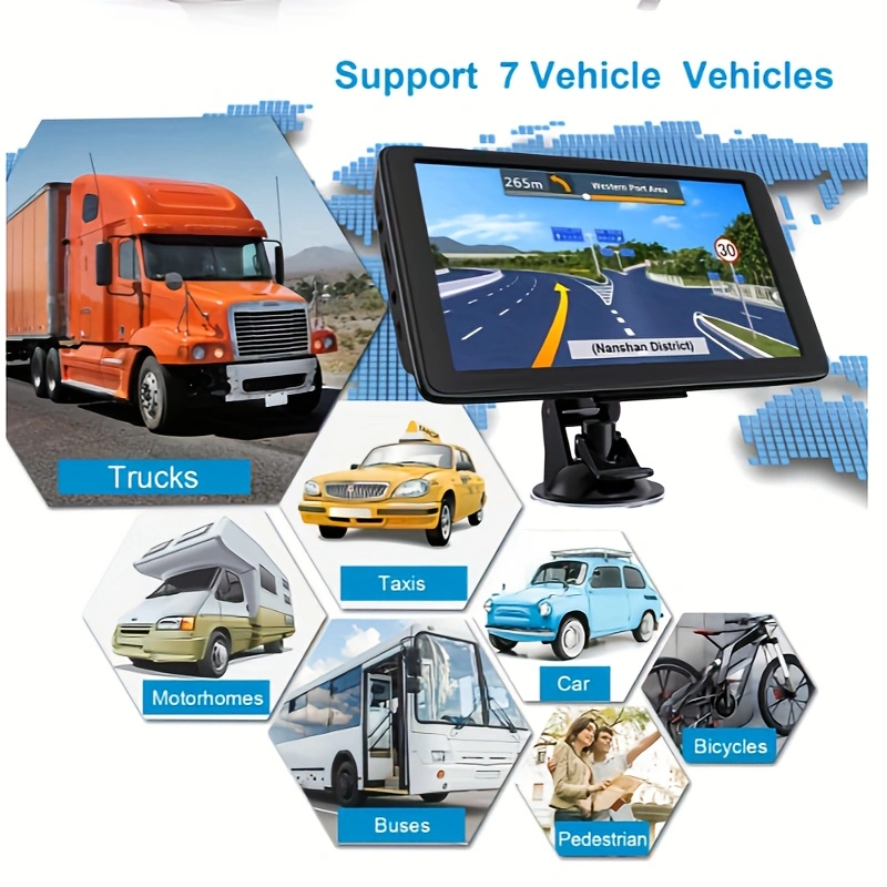 GPS Navigation with Multi-Functional Touch Screen 8G 256M 7 Inch Size