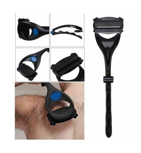 Mens Grooming Razor 2.0 DIY Back Body Shaver Hair Remover Dry Wet Leg