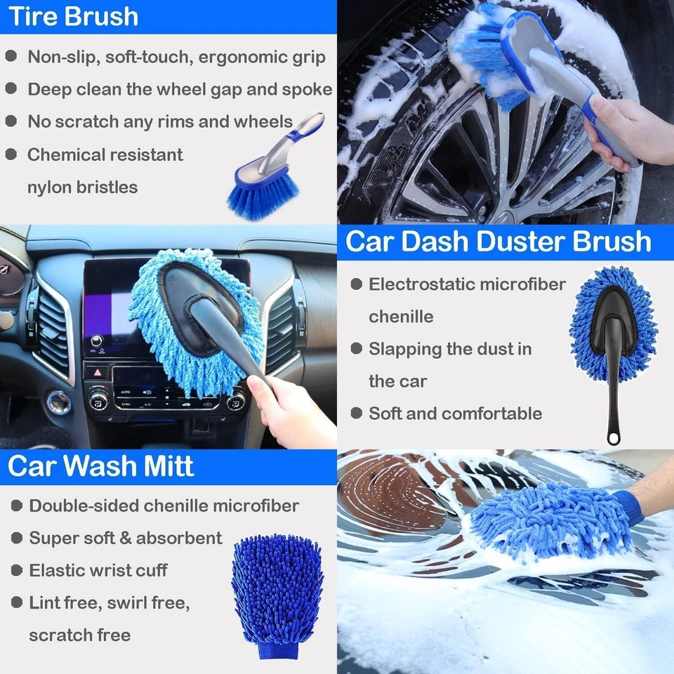 26Pcs Car Detailing Brush Set Car Detailing Kit Auto Detailing Drill Brush Set