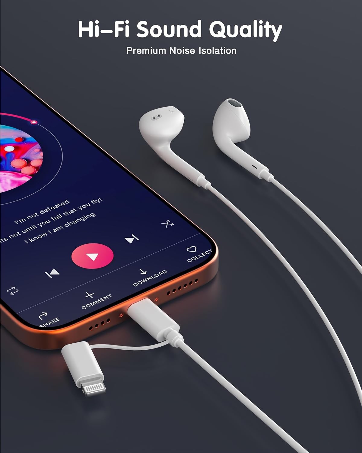 2-in-1 Wired Headphones - USB-C & Lightning, Compatible with iPhone