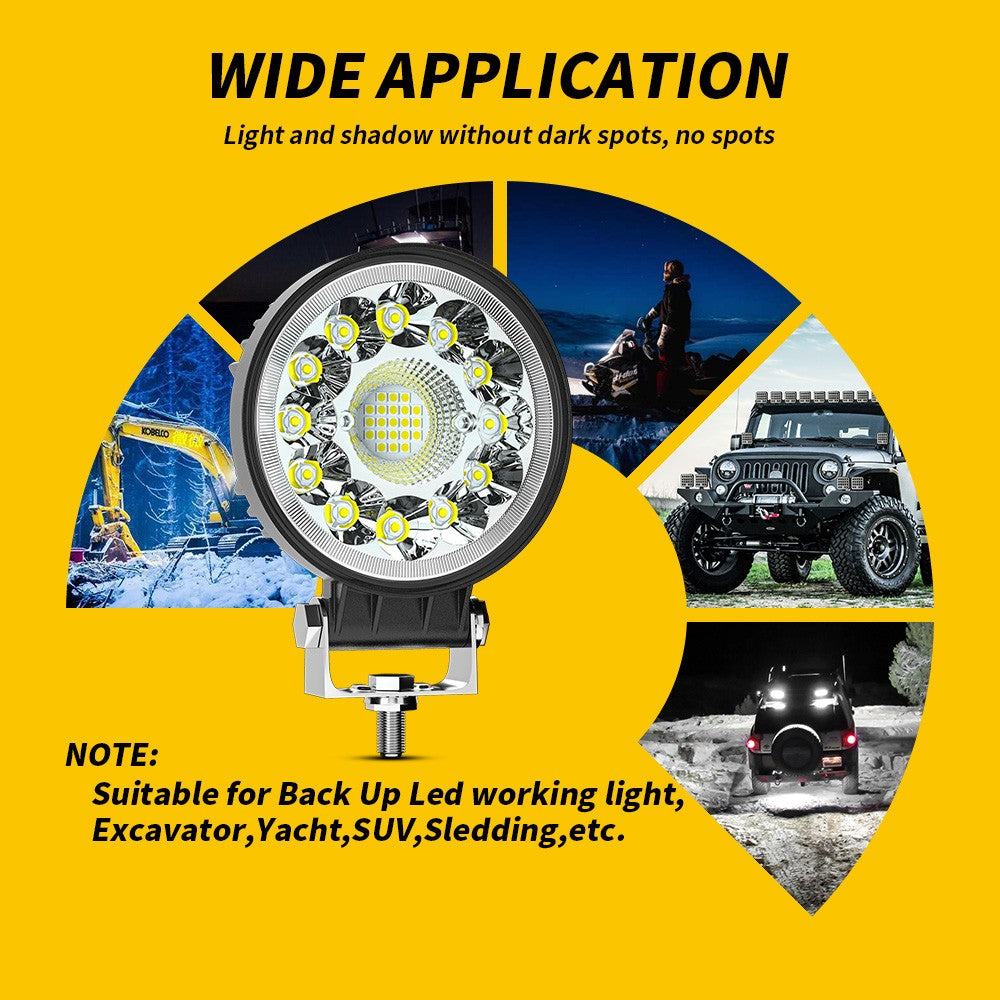4 Inch LED Light Pods Spot Work Lights Round Off Road Driving Light Bar 2Pcs