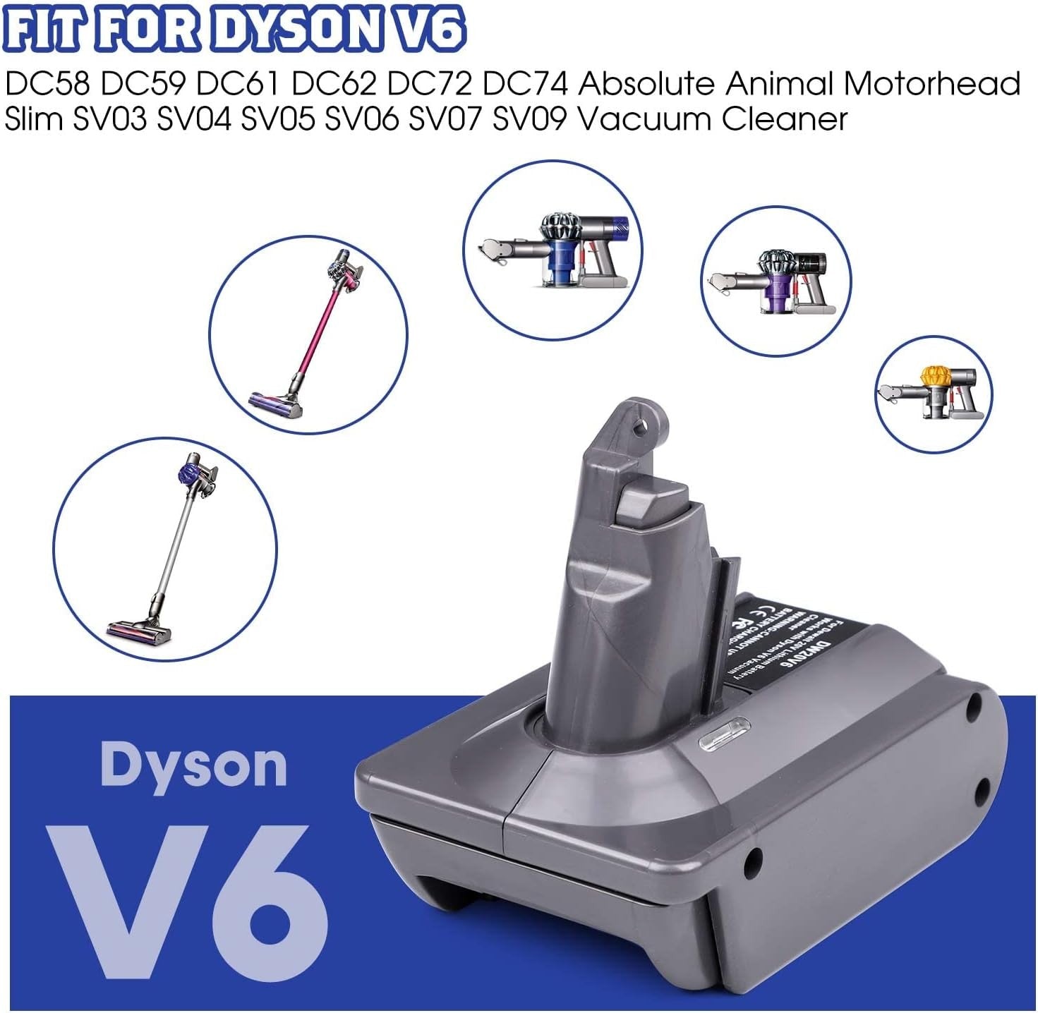 Dewalt to Dyson V6 Battery Adapter Converter SV03 SV04 SV09 DC62 DC59 Animal
