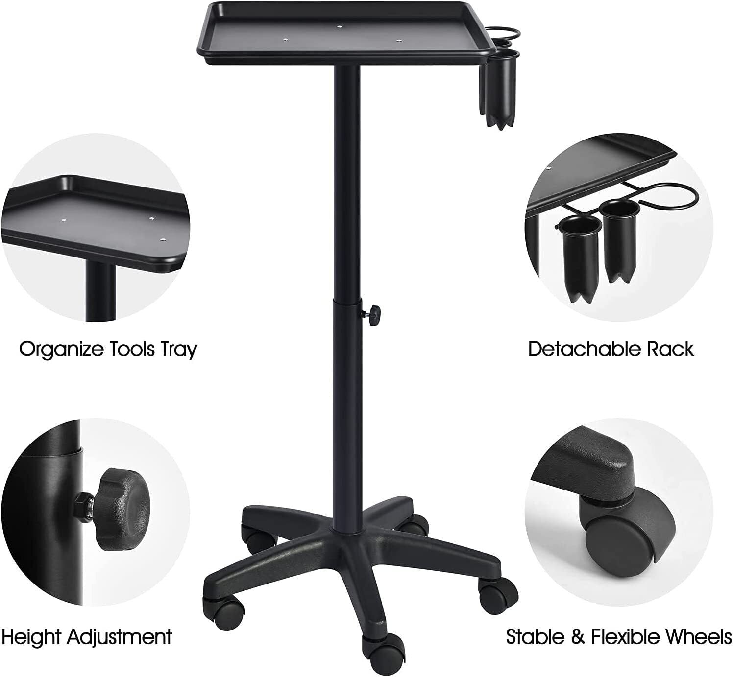 Hair Salon Trolley Hair Extension Rolling Stand Aluminum