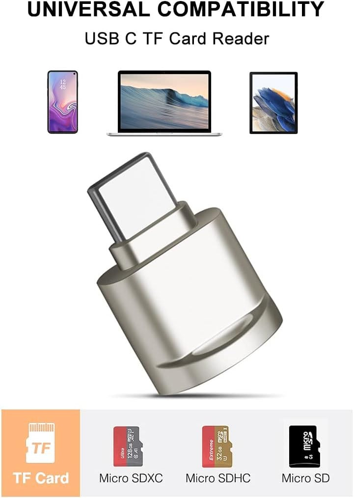 Micro SD Card Reader, USB C to SD Card Reader, Type C TF Memory Card Reader