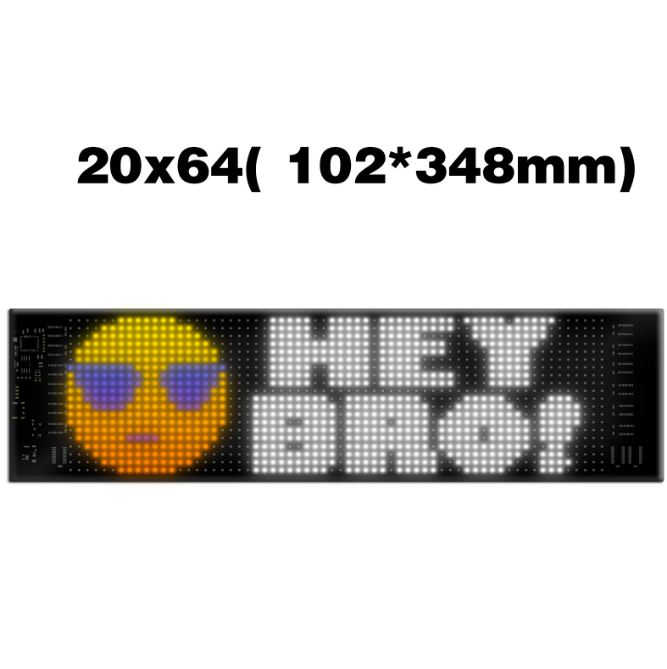 Programmable Led Sign, 102x348MM Pre-made Animations & Text Led Car Sign