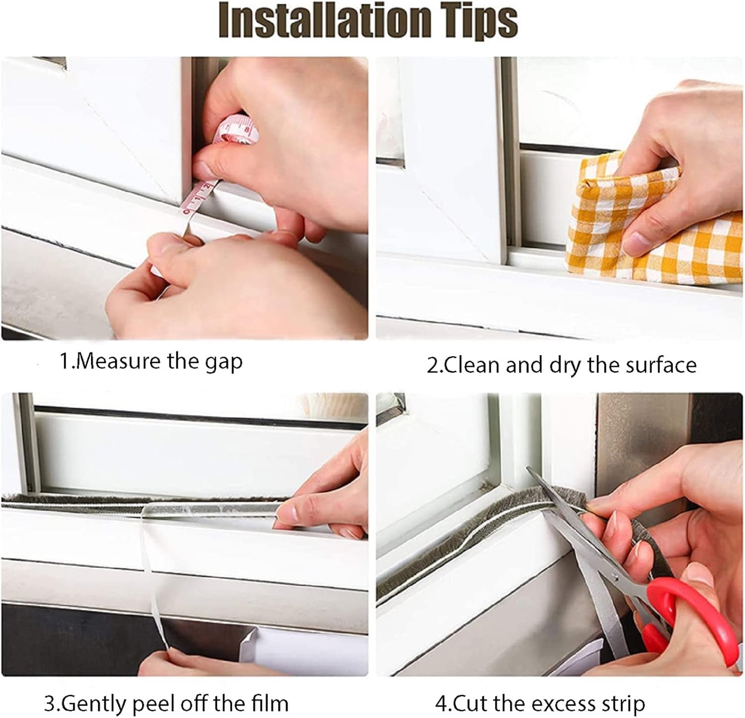 10M 7*6mm Weather Draught Excluder Brush Strip Window Door Seal Tape