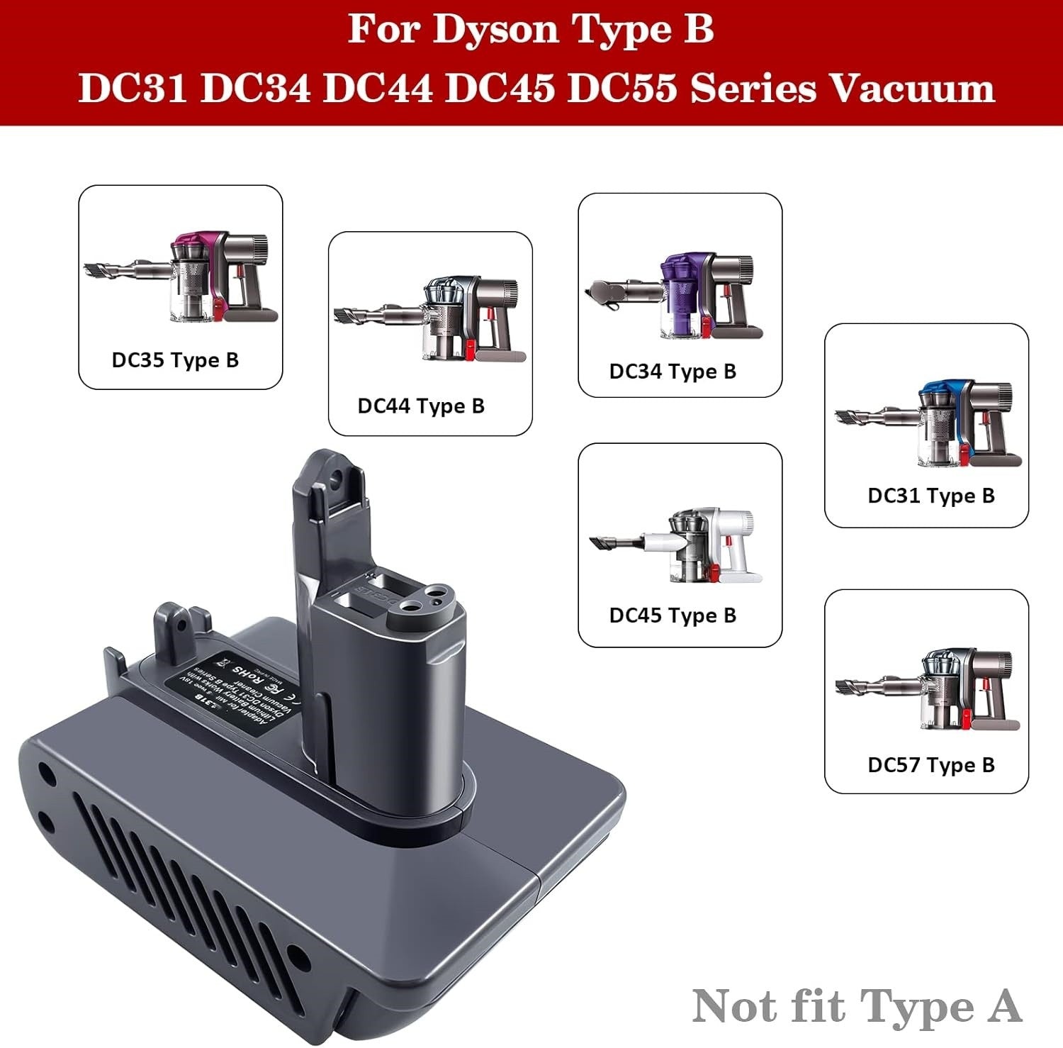 Dyson Type B DC31 DC34 DC35 DC44 DC45 Battery Adapter for Makita 18V Battery