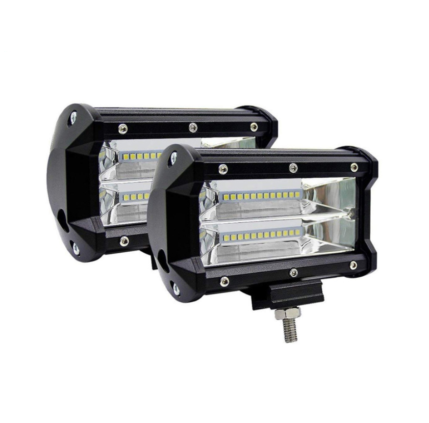 2X 5inch LED Work Driving Light Bar Flood Beam Offroad Boat Truck 12V 24V