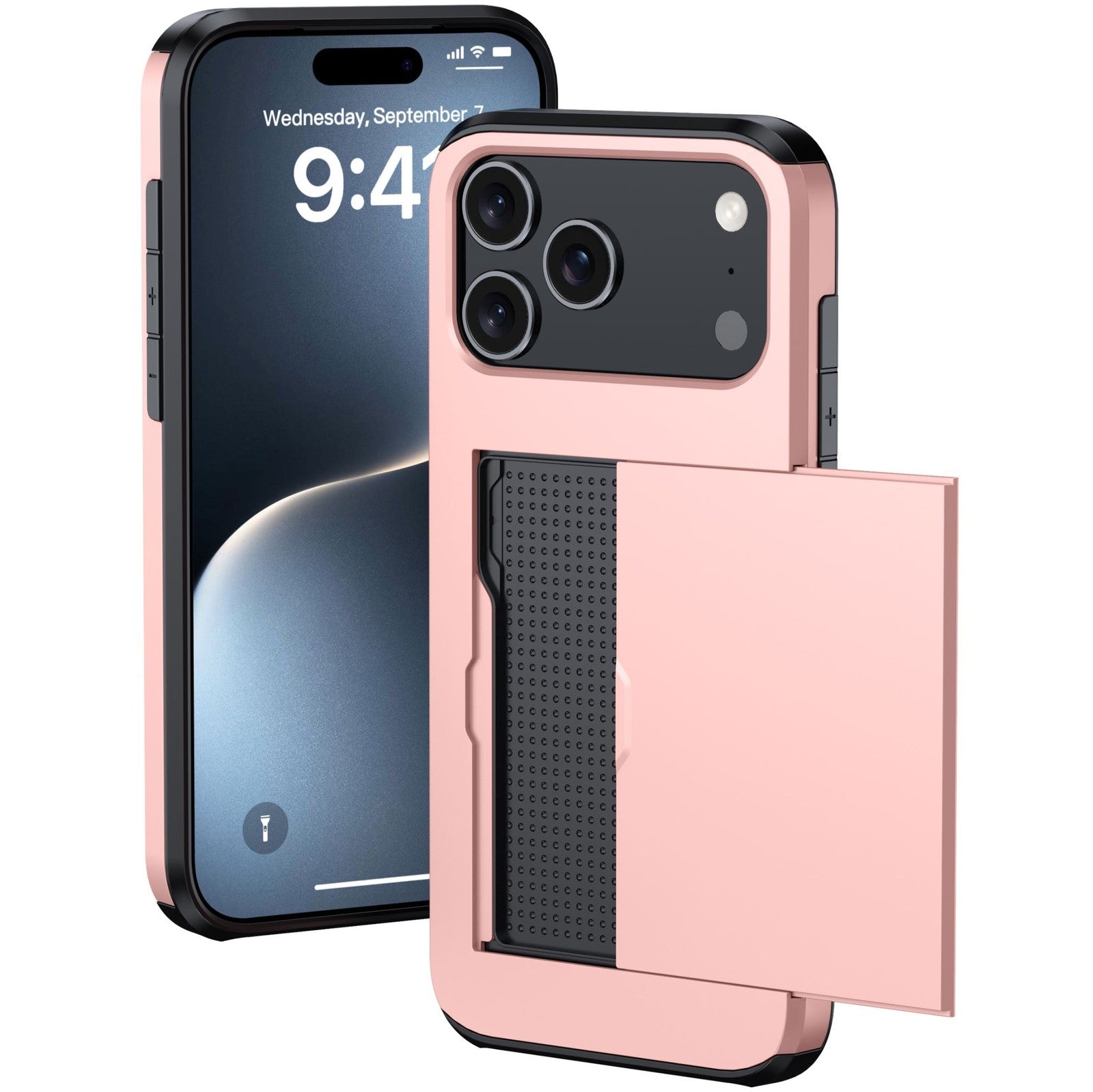 Card Slots Back Holder Rugged Case Cover For iPhone 17 Pro Max