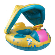 Baby Float Seat Boat Inflatable Ring Adjustable Sunshade Swim Pool Water Toys