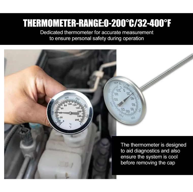 14pcs Radiator Pressure Tester Coolant Purge Refill Vacuum Cooling System Kit