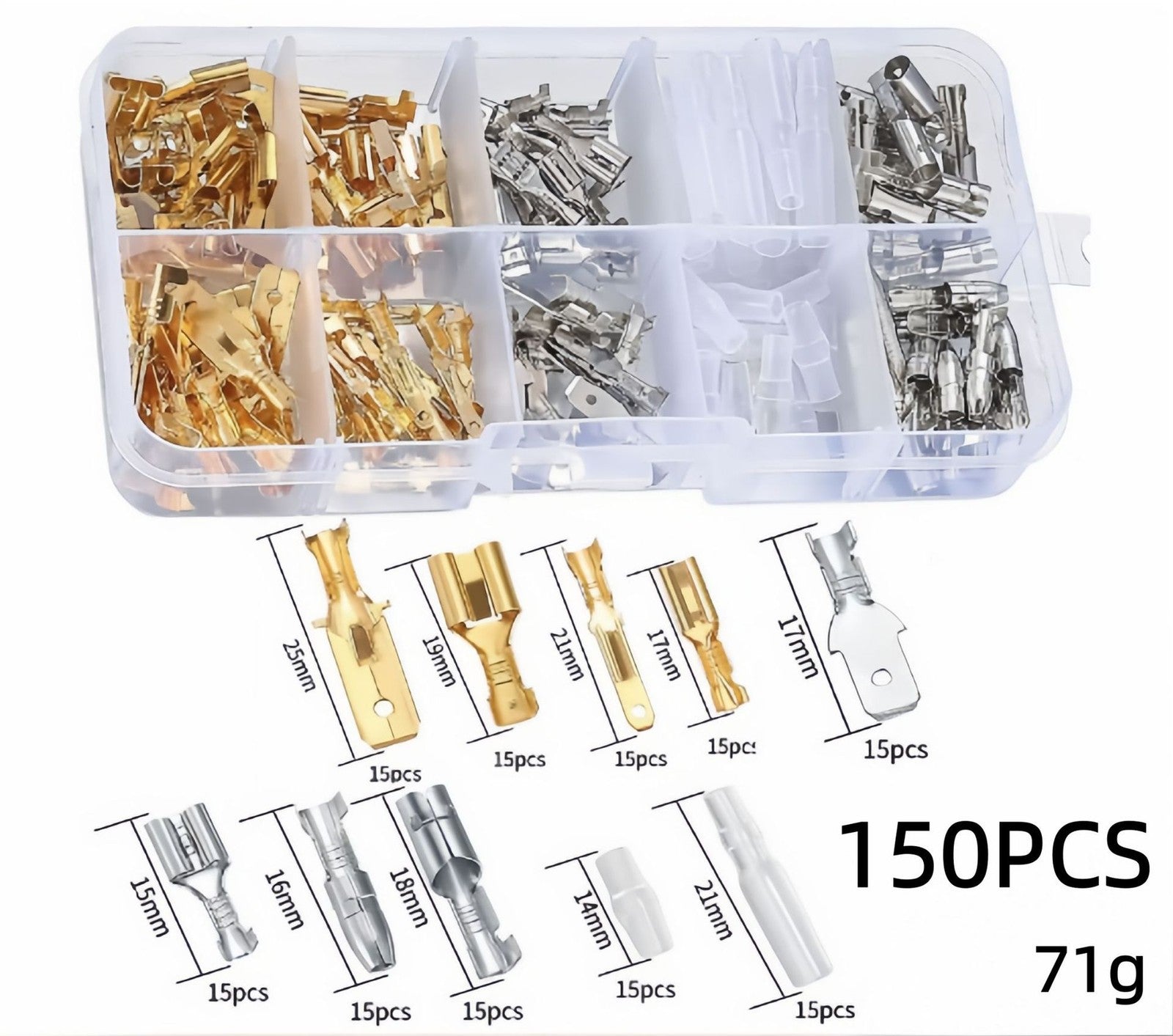 150pcs Male And Female Quick Connect Spade Wire Terminals