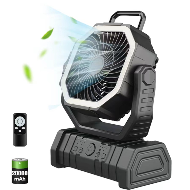 Camping Fan 20000mAh Battery Powered Fan Rechargeable with LED Lantern Portable