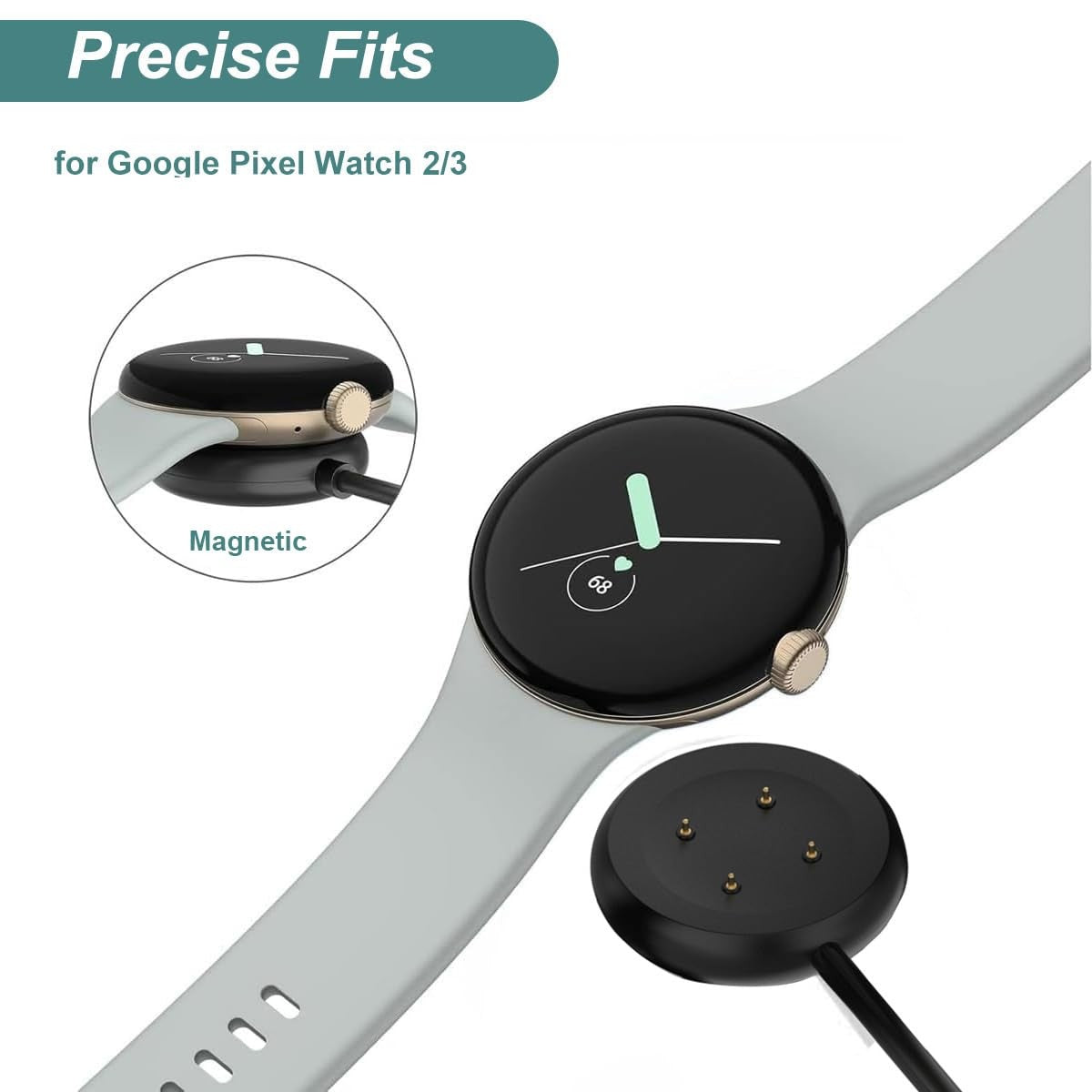 USB Charger Cable for Google Pixel Watch 2 3 Replacement Charging Cord