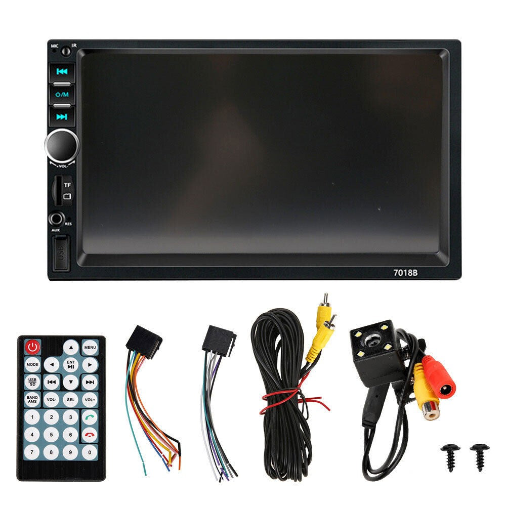 7" Double 2 DIN Bluetooth Head Unit Car Stereo Touch Screen Radio FM/TF/USB/AUX