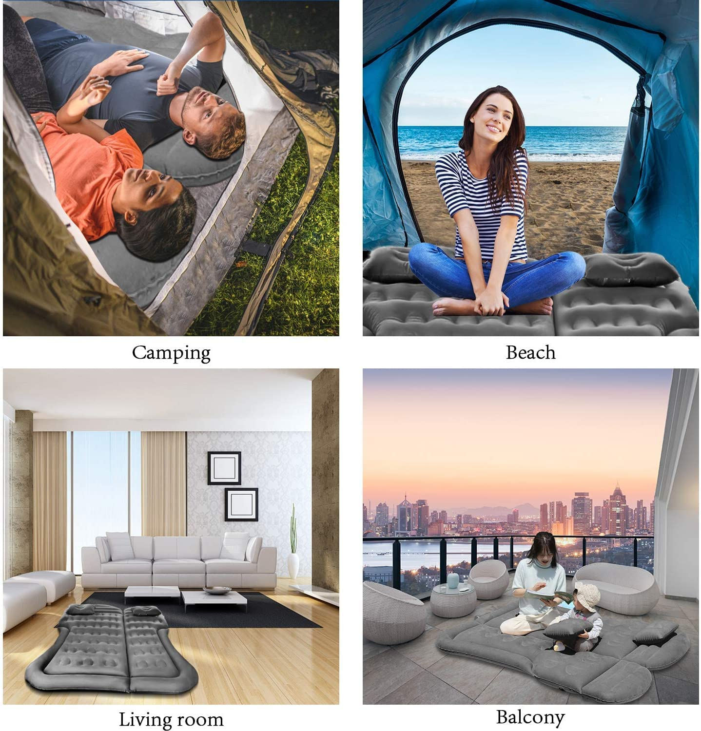 Cars Inflatable Bed SUV Auto Camping Mattress Rear Row Back Seat Travel Sleeping