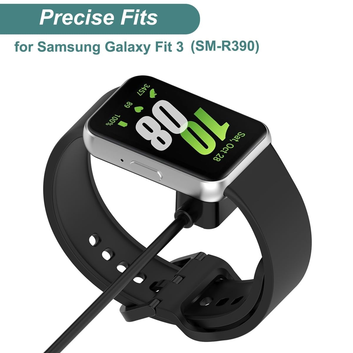 For Samsung Galaxy Fit 3 SM-R390 Magnetic Charger Charging Cable 100cm Dock