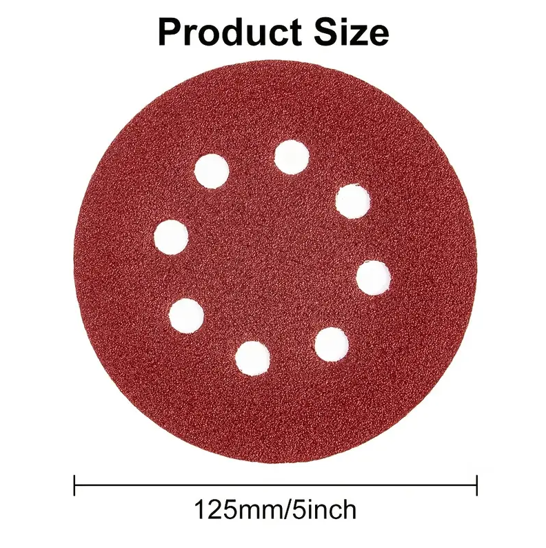 100pcs 125mm 5" Sanding Discs Mixed Grit Orbital Sander Pads