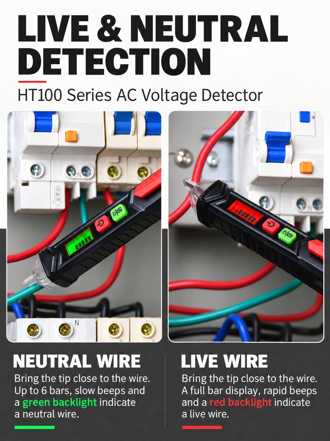 Voltage Tester Dual Range 12V-1000V / 48V-1000V Non Contact Electrical Tester