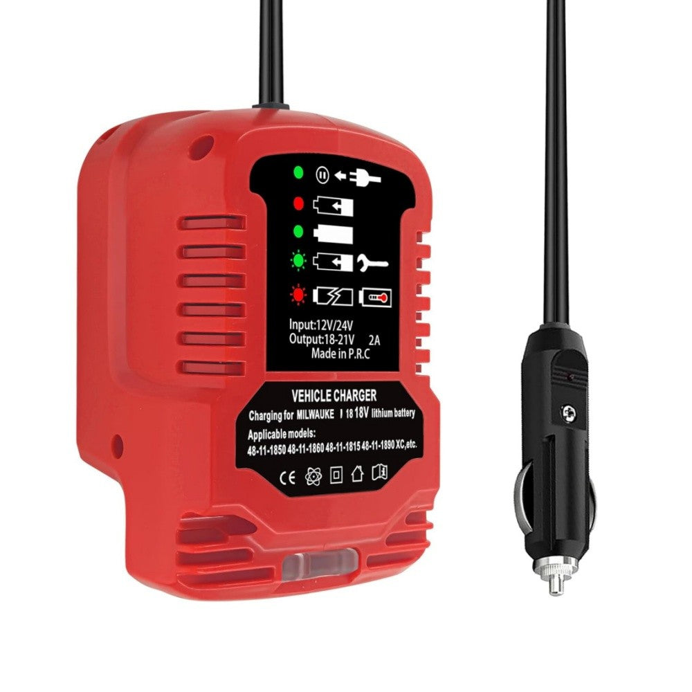 DC 12/24V Mini Car Charger Cigarette Lighter Plug for Milwaukee M18 18V Battery