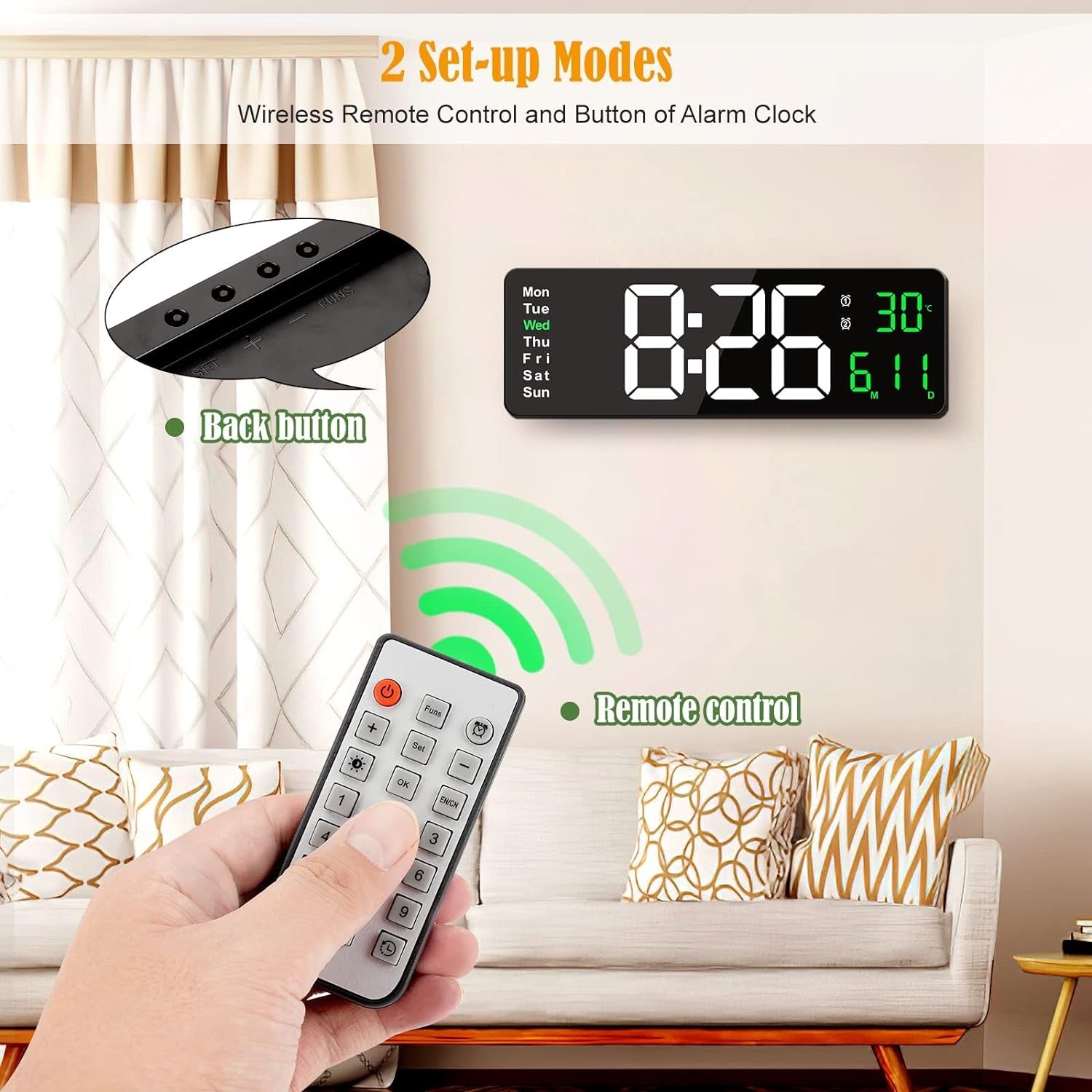 16" Large Digital Wall Clock