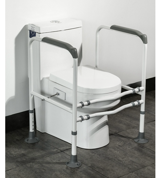 Toilet Safety Frame & Rail, Adjustable Bathroom Support Stand Non-Slip Handrails