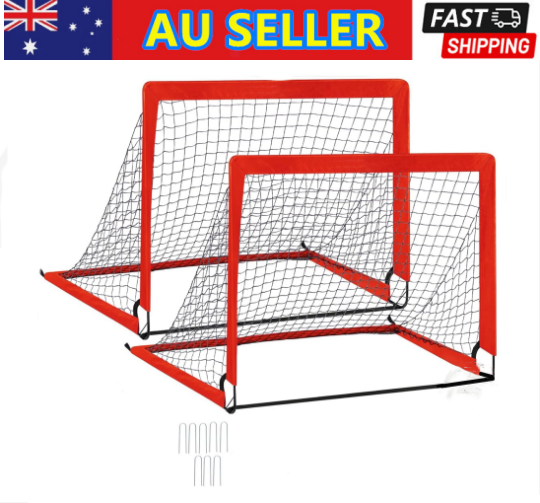 Red 2 Pack Kid Football Goals Pop Up Soccer Goals