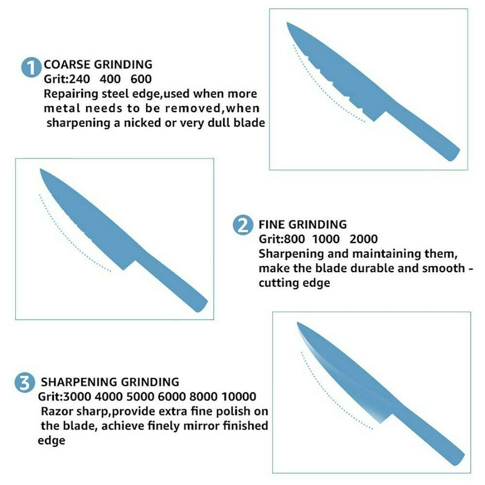 Dual Water Stone 3000/8000 Whetstone Knife Sharpener Sharpening Flattening 2PCS