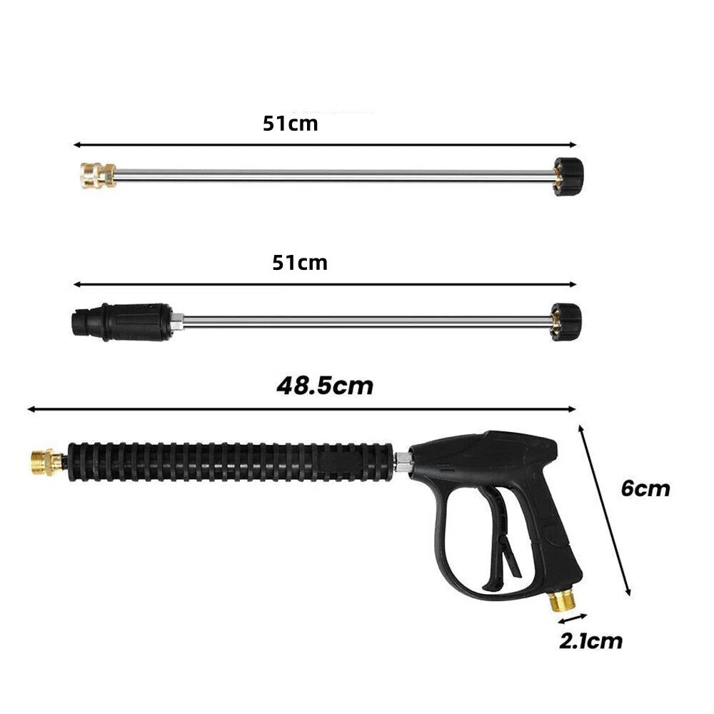 High Pressure Spray Gun Wand Lance & 8m Water Washer Hose with Nozzle