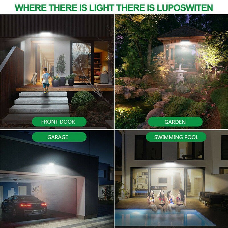 118 LED Solar Power PIR Motion Sensor Wall Light Outdoor Garden Lamp Waterproof