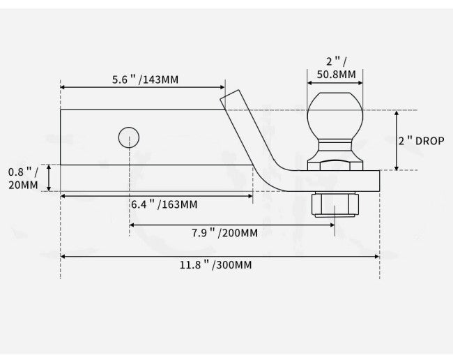 Tow Bar Tongue Hitch 5/8 Drop Towbar Ball Mount