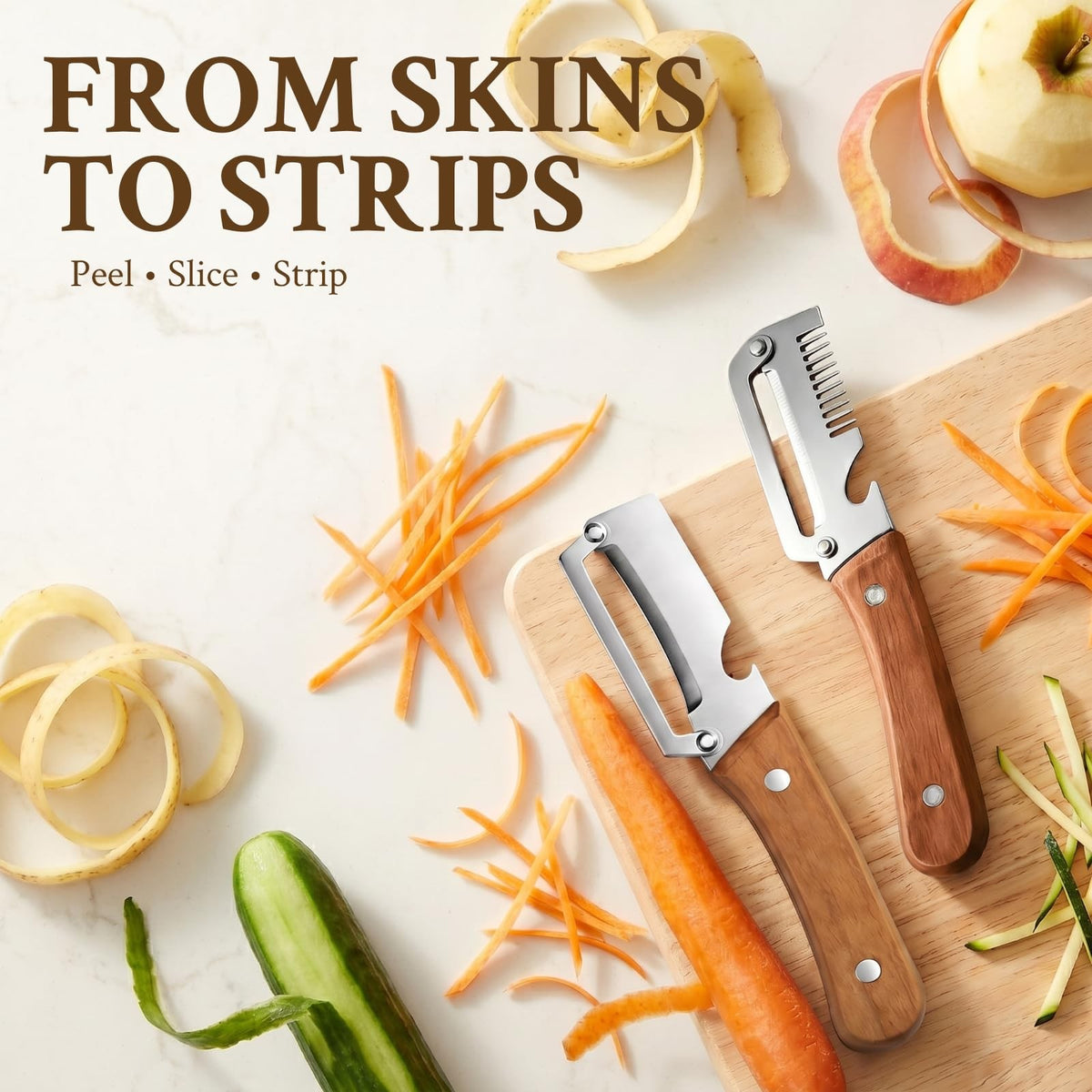 2xMulti-Functional Vegetable Peeler for Kitchen Fruit Peeler Knife Bottle Opener