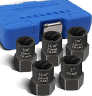 5 Piece Heavy Duty Bolt Extractor Set Drive Impact Lug Nut Removal Tool