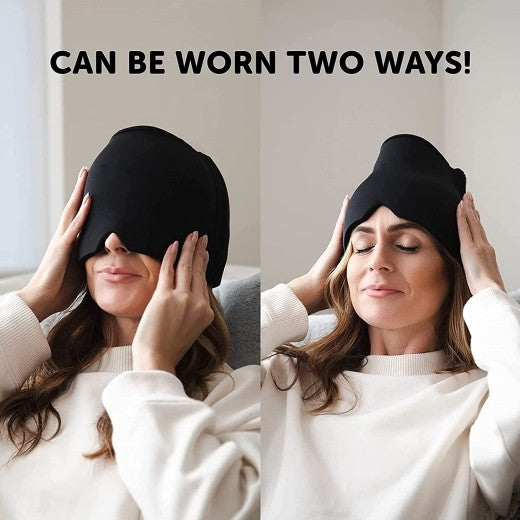 180° Migraine Relief Hat Ice Headache Wrap for Puffy Eyes