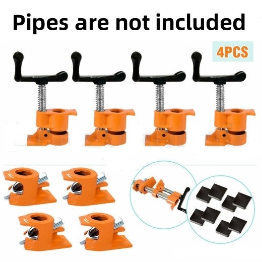 3/4" Gluing Pipe Clamp 4 Pcs Woodworking Vice Tools Wide Surface protect Pads