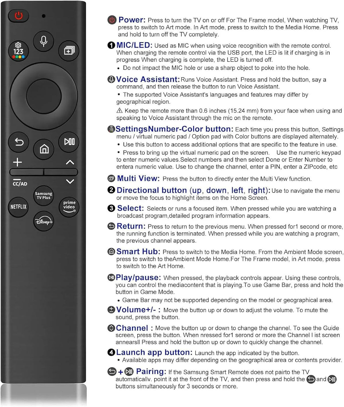 For SamsungTV Remote Control BN59-01385A 01432A 4K UHD Smart for SAMSUNG TV